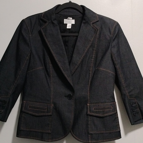 Ann Taylor Loft denim single button jacket size 6 - Picture 2 of 16